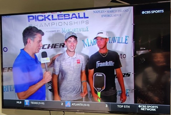 Dylan Frazier and JW Johnson being interviewed on CBS Sports