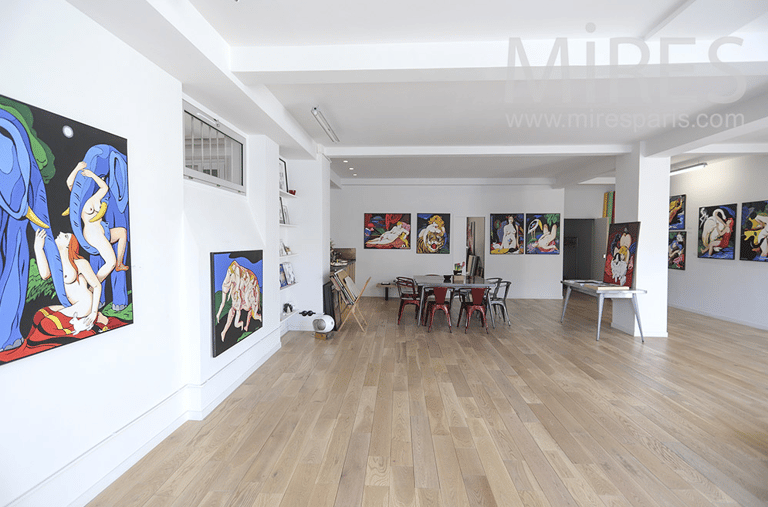 Intérieur de la Galerie en étage de Rachel Hardouin. Paris 10
