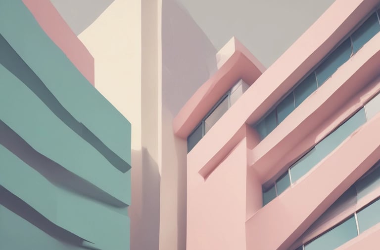 a man riding a skateboard down a street next to tall buildings