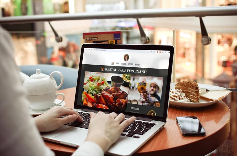 webová stránka vytvořená pro Restauraci Ferdinand v Benešově