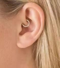 Daith Piercing with gem hoop