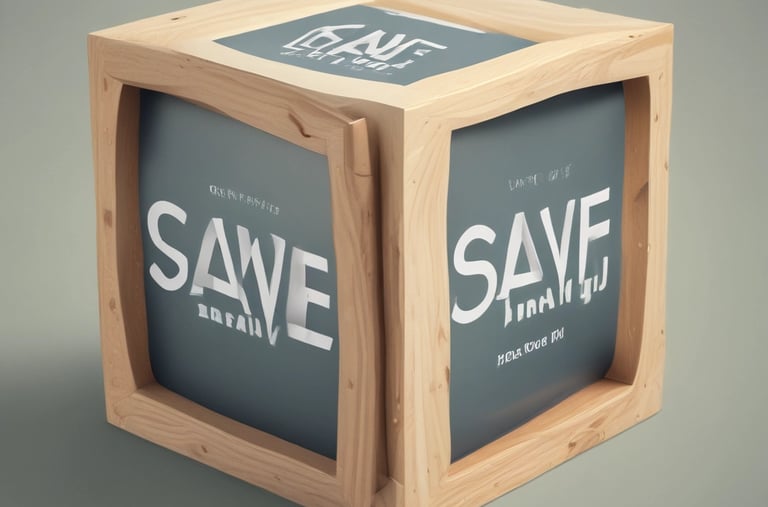 A three-dimensional cube with words on its visible sides, featuring 'LEARN' on the top, 'SAVE' on the left face, and 'INVEST' on the right face. The cube is rendered in a minimalist white and gray color palette, creating a clean and professional look.