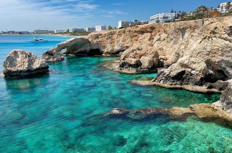 Cyprus coastline with turquoise seas