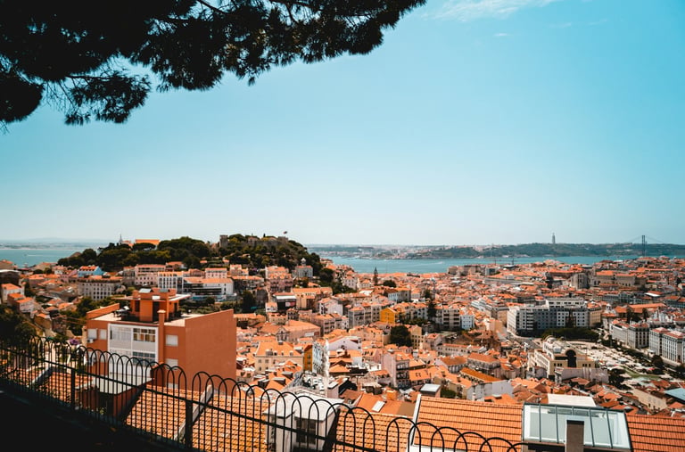 View of Lisbon from the top of the hill