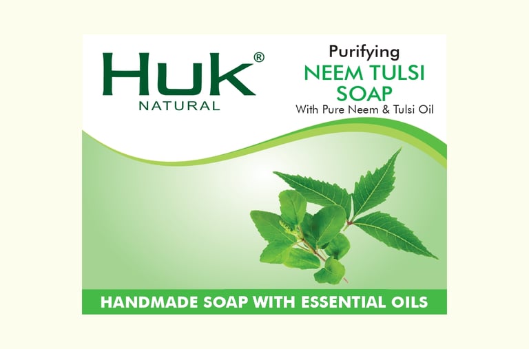 a soap bar with a green leafy plant