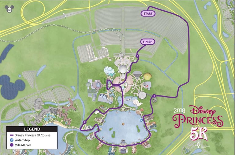 2018 runDisney Princess Half Marathon Weekend 5K Course Map