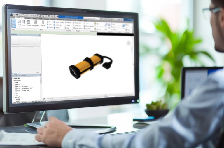 Consultant creating Revit model of product