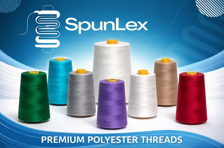 SpunLex spun polyester thread cones multicolor premium sewing thread Spun Threads India supplier wholesaler Gurgaon Delhi NCR