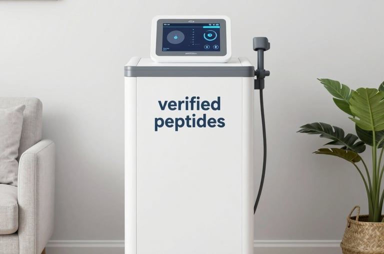 A modern laboratory setting showing peptides being prepared with precision.