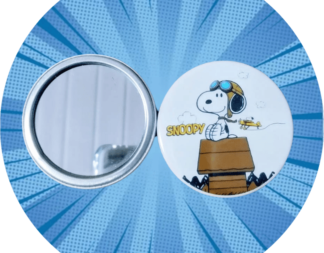 Espelho de Bolso! Escolha seu personagem para lhe acompanhar. tamanho 55mm