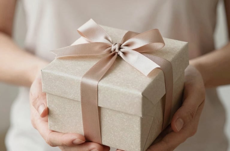 A stack of elegant journals tied with a ribbon, resting on a soft fabric