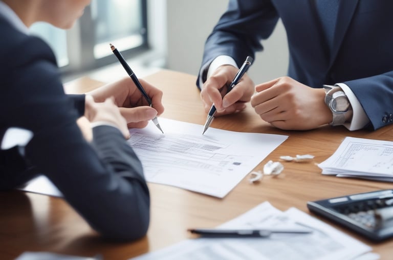 a man riding a skateboard down a street next to tall buildings