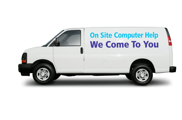 Van with company name on it