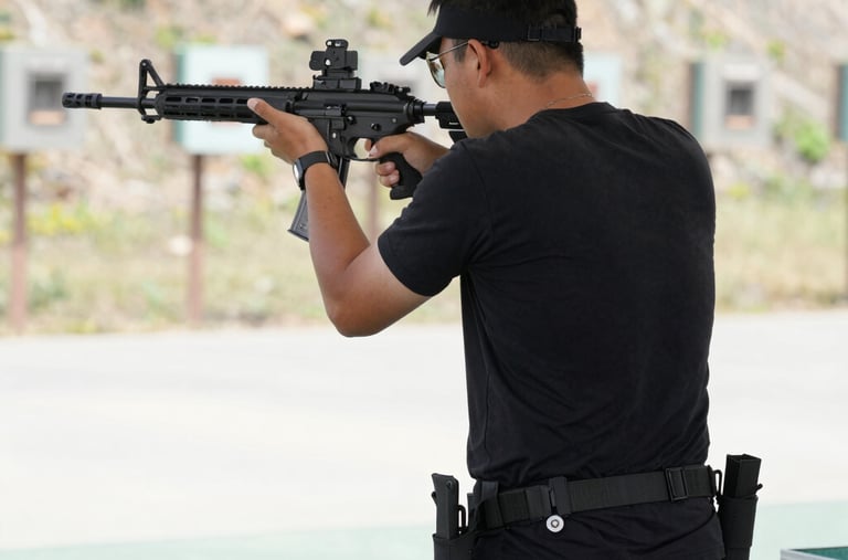 Close-up of colorful tennis rackets and balls neatly stacked on a bright sports rack.