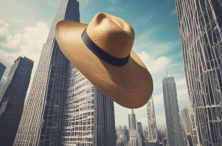 a man riding a skateboard down a street next to tall buildings