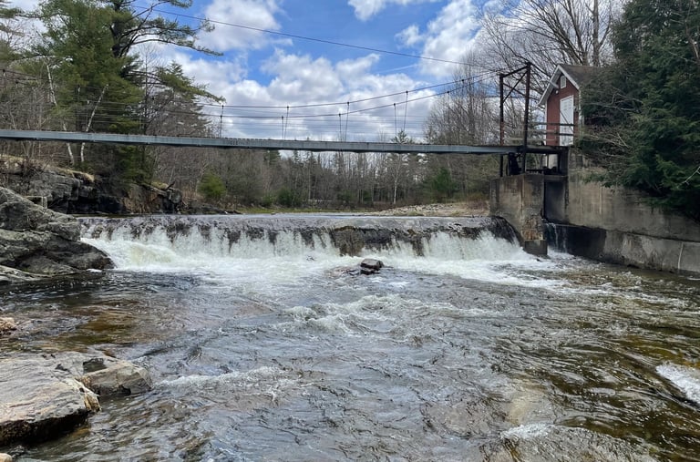 a bridge over a river