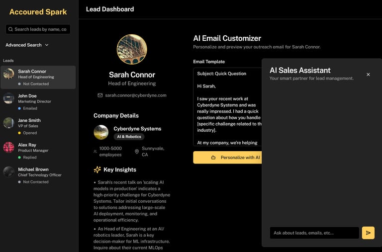 accoured spark, an automated ai-driven lead generation tool.
