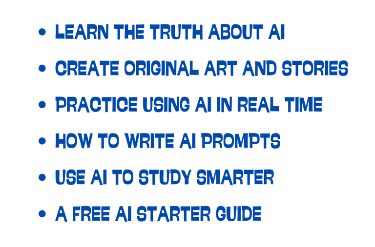 Learn the truth about AI. Use AI to create art and stories. How to write prompts.