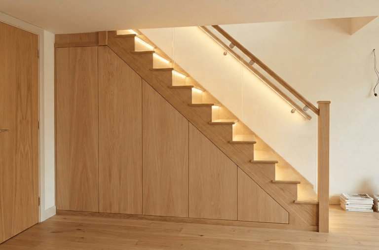Under stairs oak veneer storage, Wimbledon 