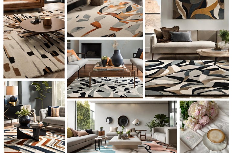 Abstract rug handmade custom made designs