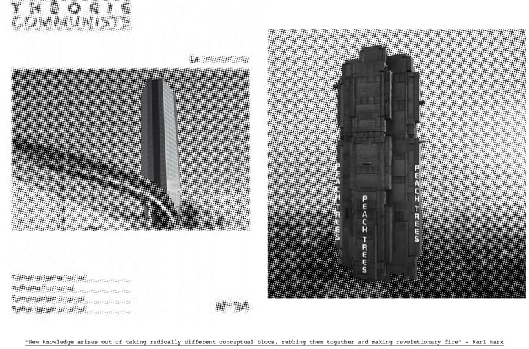 a black and white photo of a building with a large tower