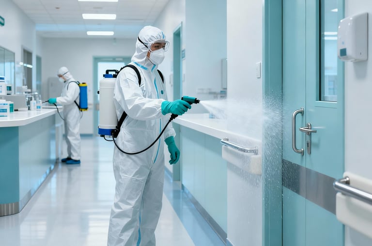 Désinfection dans un hopitak