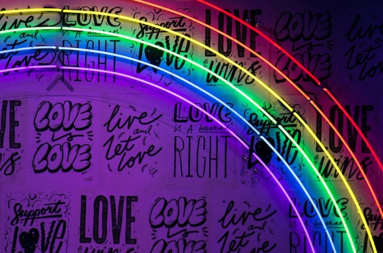 rainbow flag v Ten Commandments
