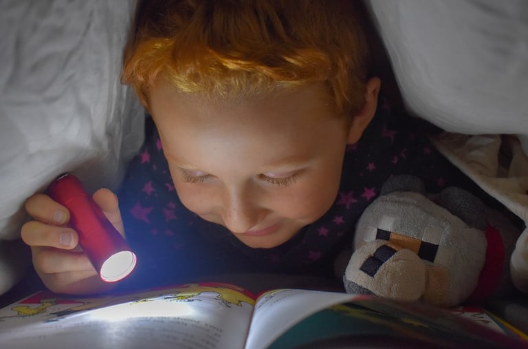 Niño leyendo un libro de lectura fácil de la Asociación de Lectura Fácil de la Comunitat Valenciana