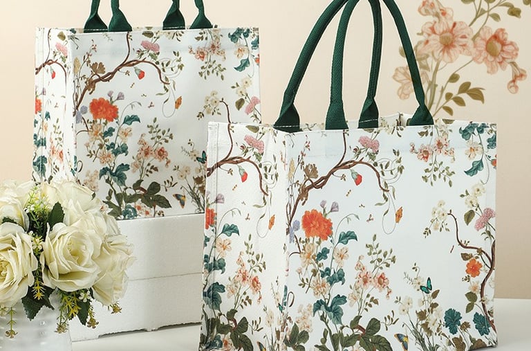 Floral Pattern Canvas Tote bag