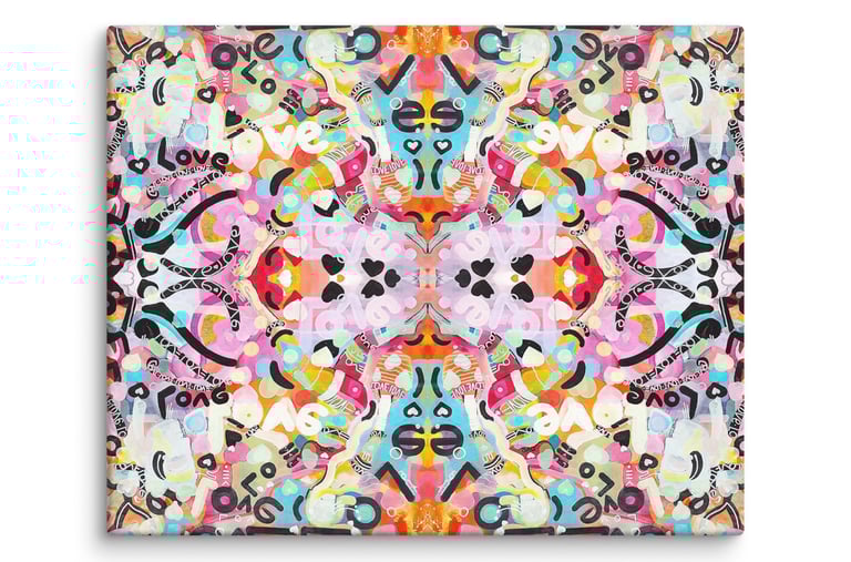 a colorful, abstract, and colorful pattern of a flower