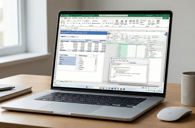 learning excel on laptop