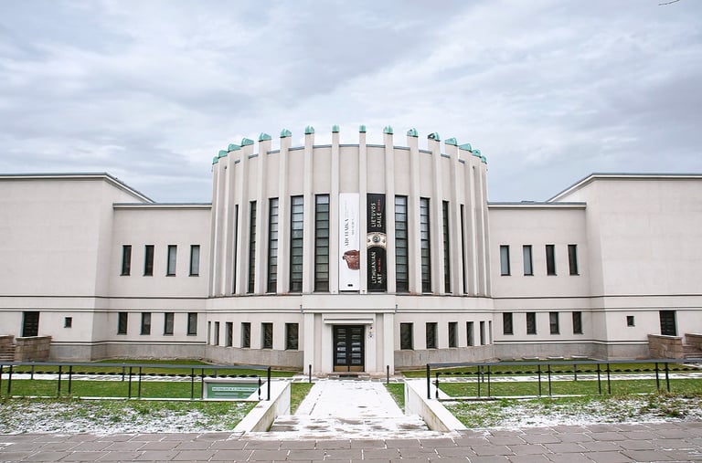 M. K. Ciurlionis museum building in Kaunas. The building is modernism example.