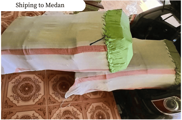 Bulk shipment of handmade woven plastic bags to Medan from Craftvitas Indonesia