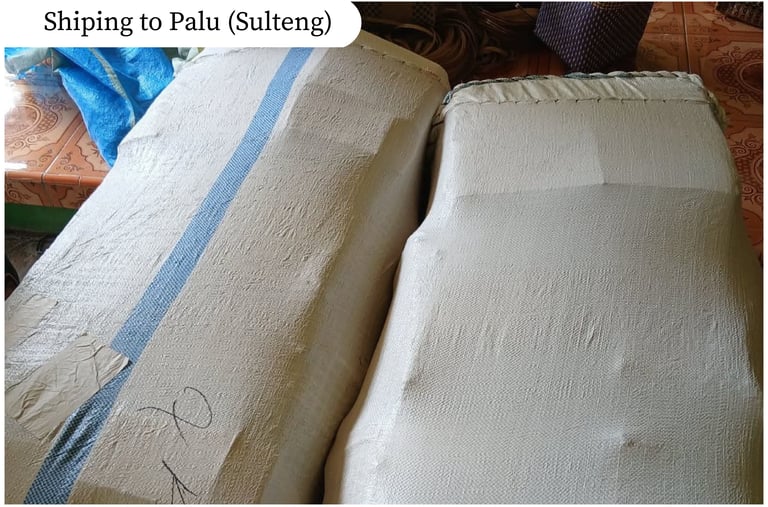 Proses pengiriman tas anyaman jali jali handmade Craftvitas Indonesia ke wilayah Sulawesi Tengah