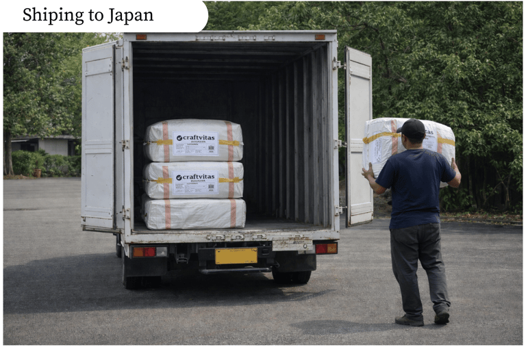 Pengiriman tas anyaman jali jali handmade Craftvitas Indonesia ke Japan untuk pasar internasional