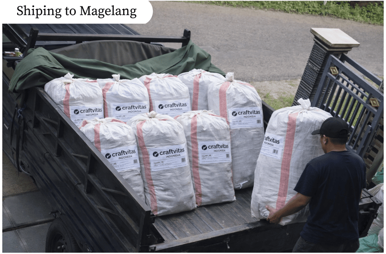Pengiriman tas anyaman jali jali Craftvitas ke Magelang untuk distribusi dalam negeri
