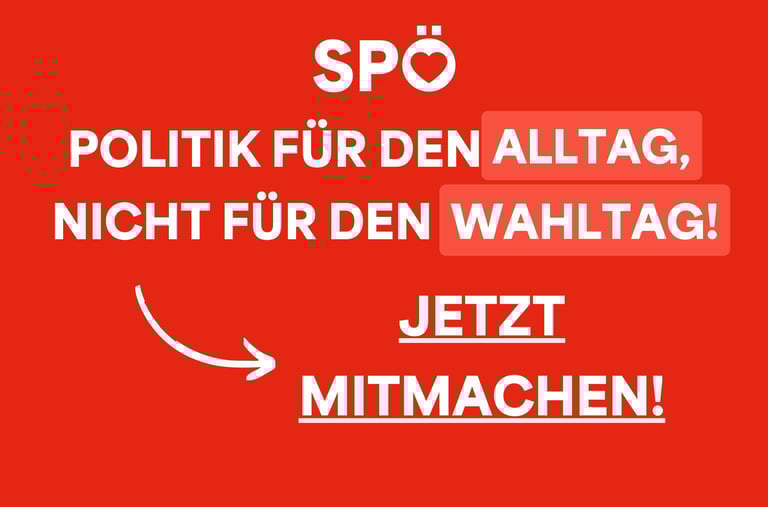 Ein weißer Text auf rotem Hintergrund, der sagt: Politik für den Alltag - Nicht für den Wahltag!