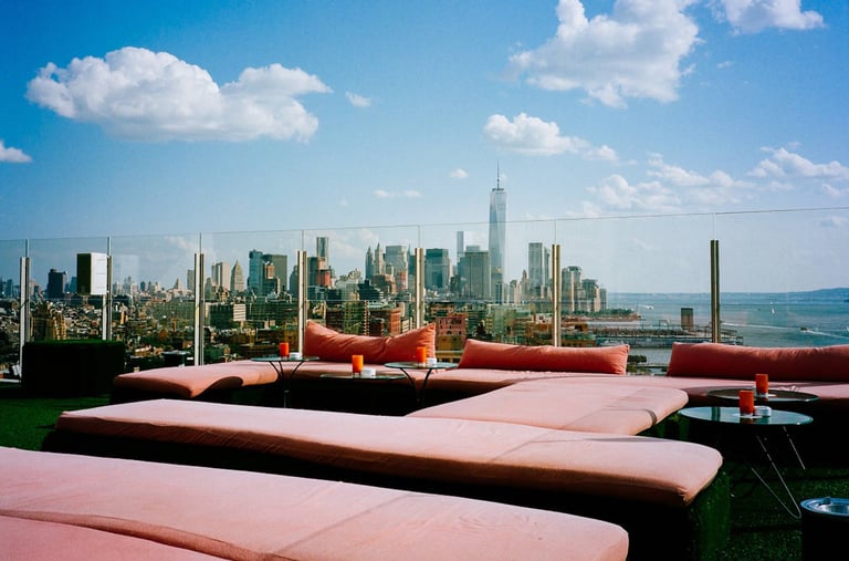 Le Bain at The Standard ,Trendy rooftop bar with skyline views in NYC.