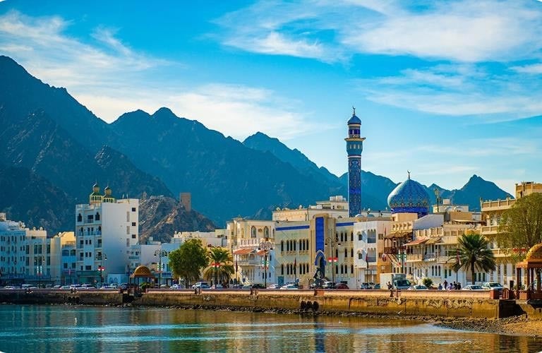 Oman Mutrah Curnish mosque View