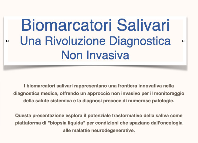 I Biomarcatori Salivari la Rivoluzione Diagnostica