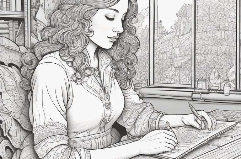 Relaxing adult coloring books in vibrant colors.