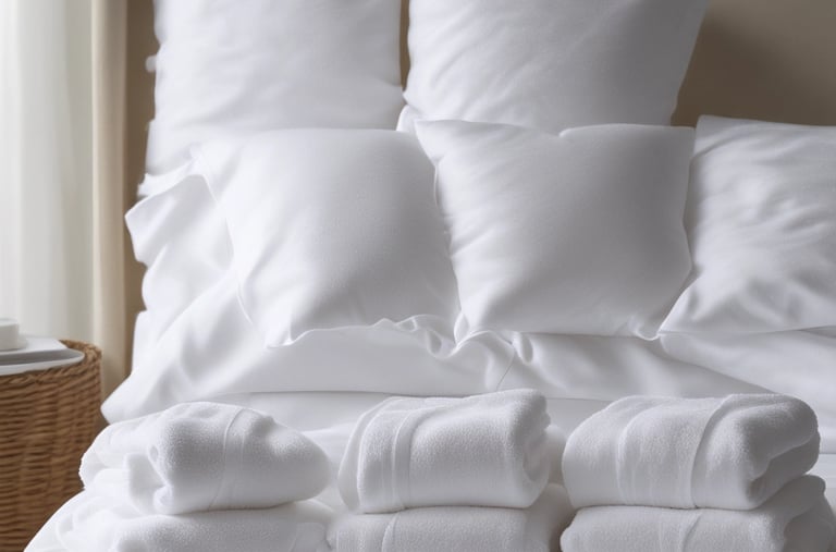 Smiling cleaning professional in uniform ready to service hotel rooms.