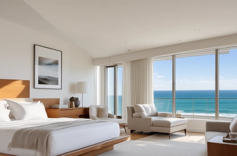 Bathroom in deluxe room with modern fixtures and clean design.