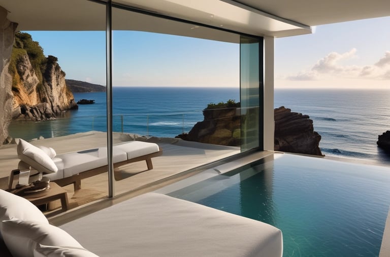 Bathroom in deluxe room with modern fixtures and clean design.