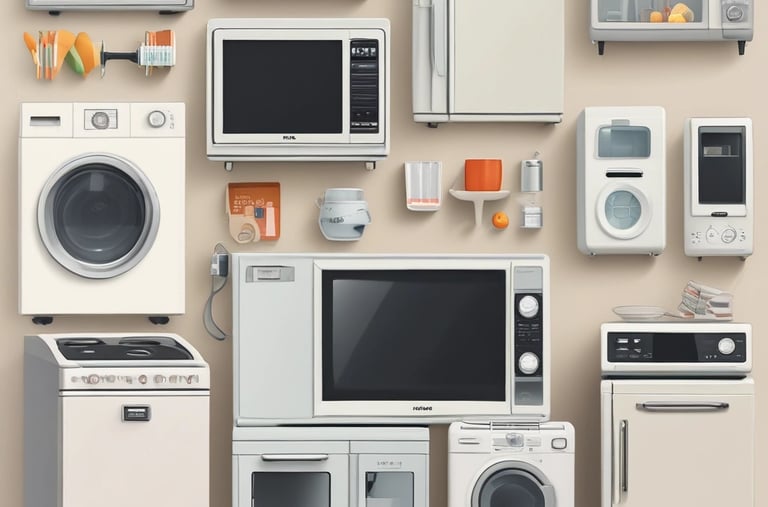 A collection of beauty essentials including foundations, mascaras, and blushes on a clean white background.