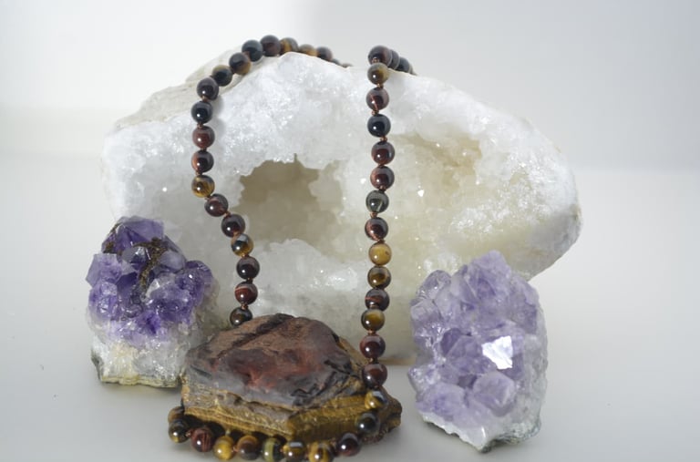 COLLAR DE OJO DE TIGRE. OJO DE HALCÓN. OJO DE BUEY