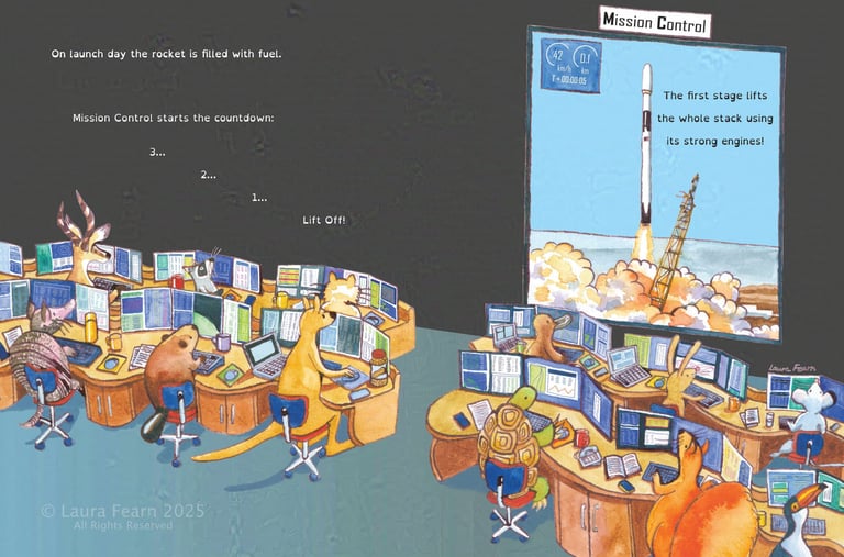 Animal engineers at Mission Control.