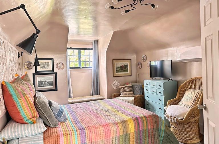 multi color queen bed with blue dresser bedroom 2123 rivermont carriage house