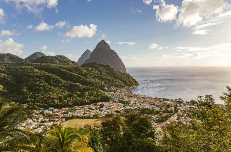 st lucia mountains and beaches