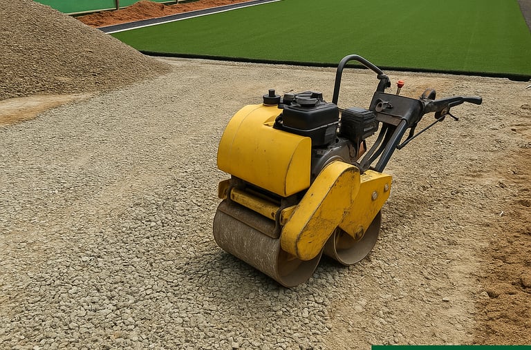 Base preparation with machinery Athletech future sports 